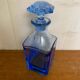 Estelle Antique Colored Whisky/Liqueur Decanter + Blue Crystal Stopper
