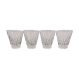 Set de 4 verres digestifs en cristal ciselé vintage Shell