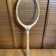 Vintage wooden tennis racket challenge sport