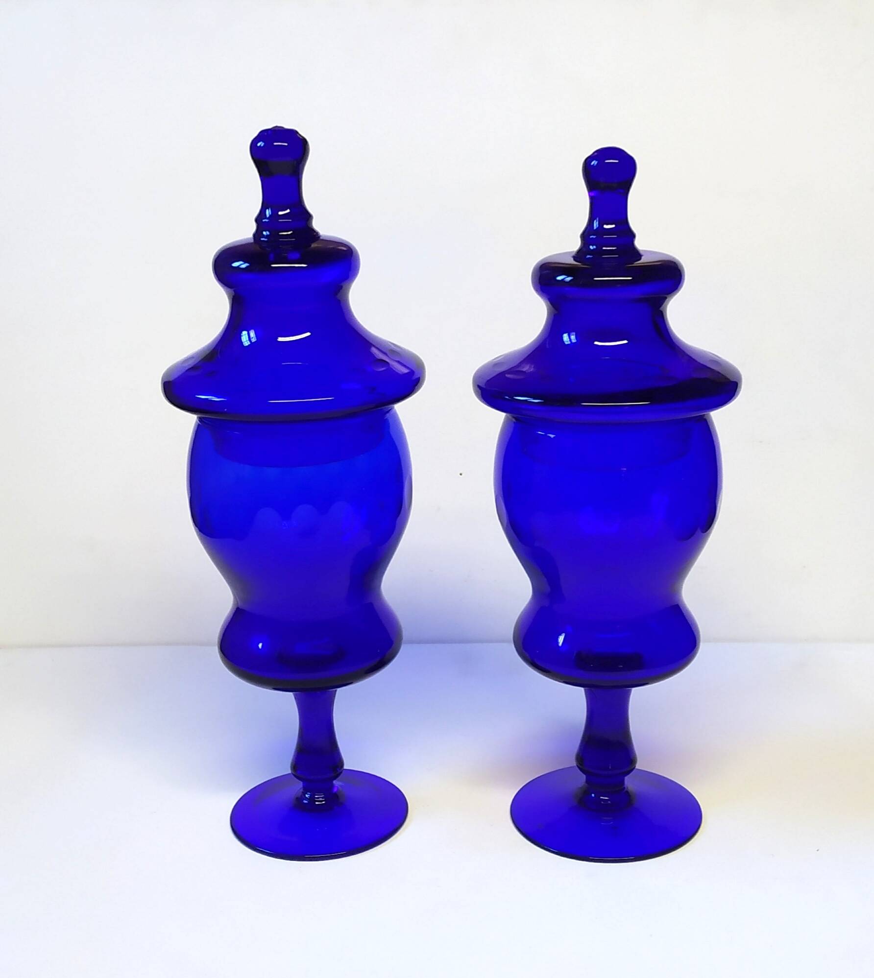 Large Murano Blue Glass Vases, 1960s, set of 2