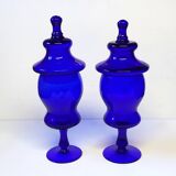Large Murano Blue Glass Vases, 1960s, set of 2