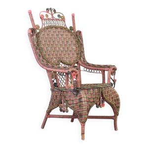 Fauteuil en osier victorien