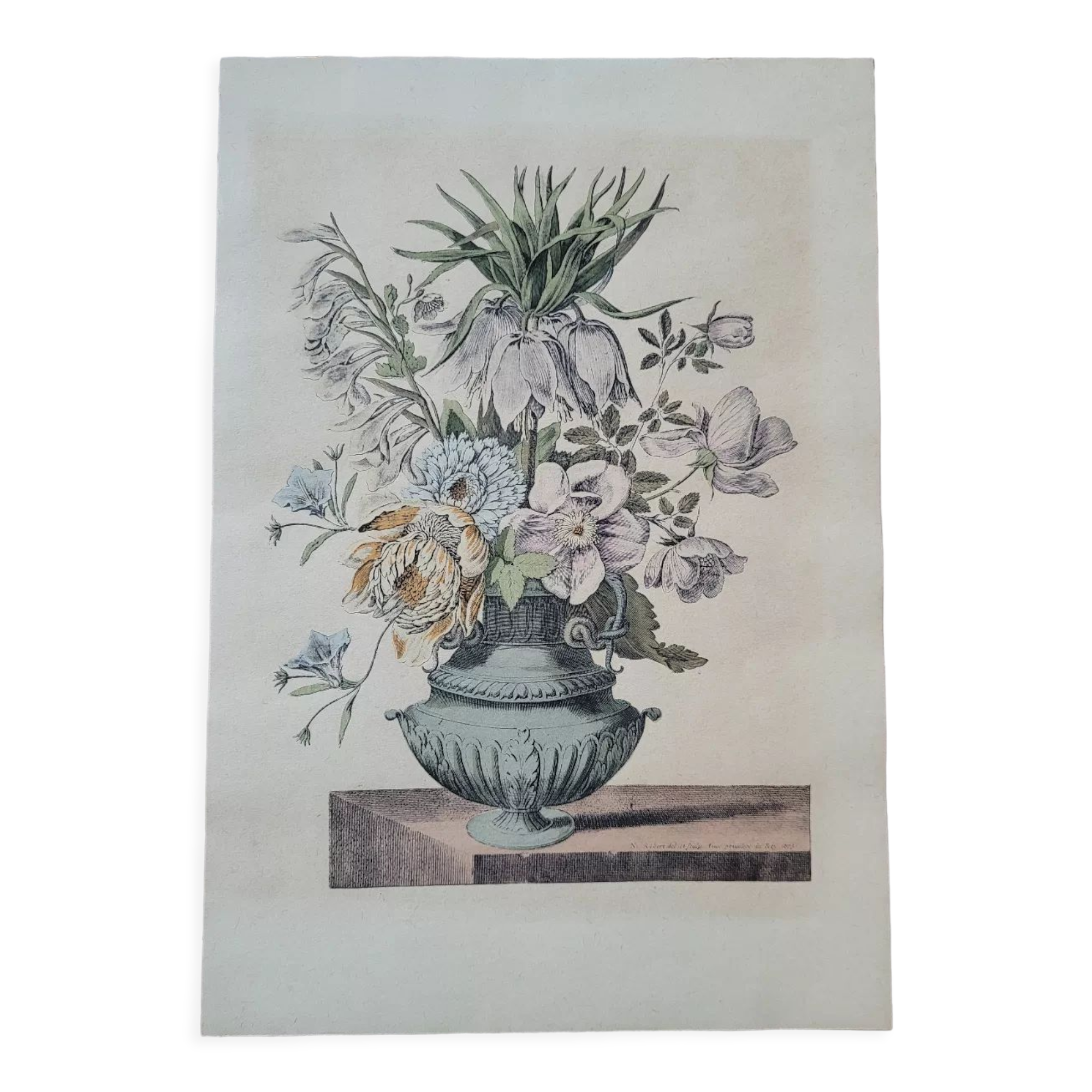 Floral engraving reproduction