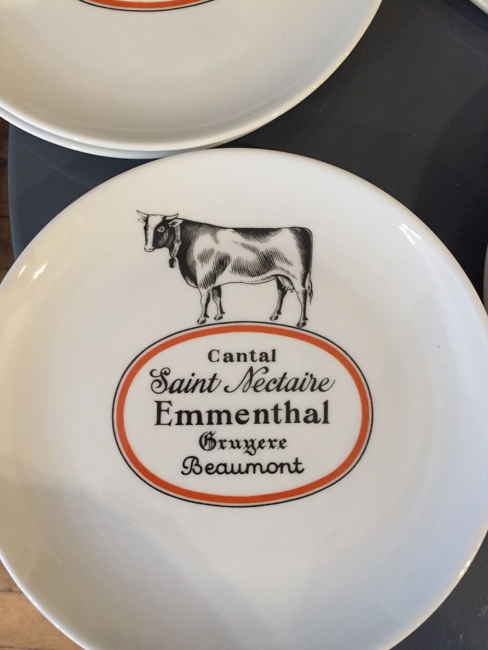 CHEESE SERVICE 12 PLATES AND PORCELAIN TRAY AUTEUIL CREATION JACQUES LOBJOY