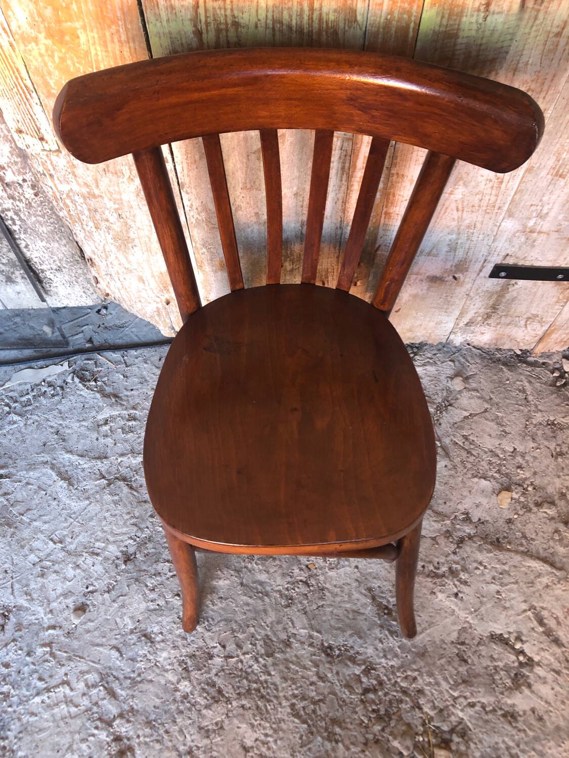 Old baumann style bistro chair dark wood
