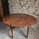Table à abattants ancienne en chêne français, table à manger ronde, vers 1880–1920