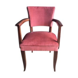 Pink velvet armchair