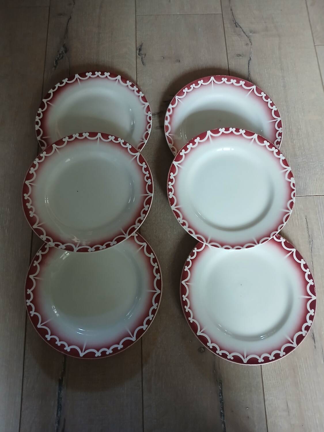 6 old Digoin and Sarreguemines dinner plates