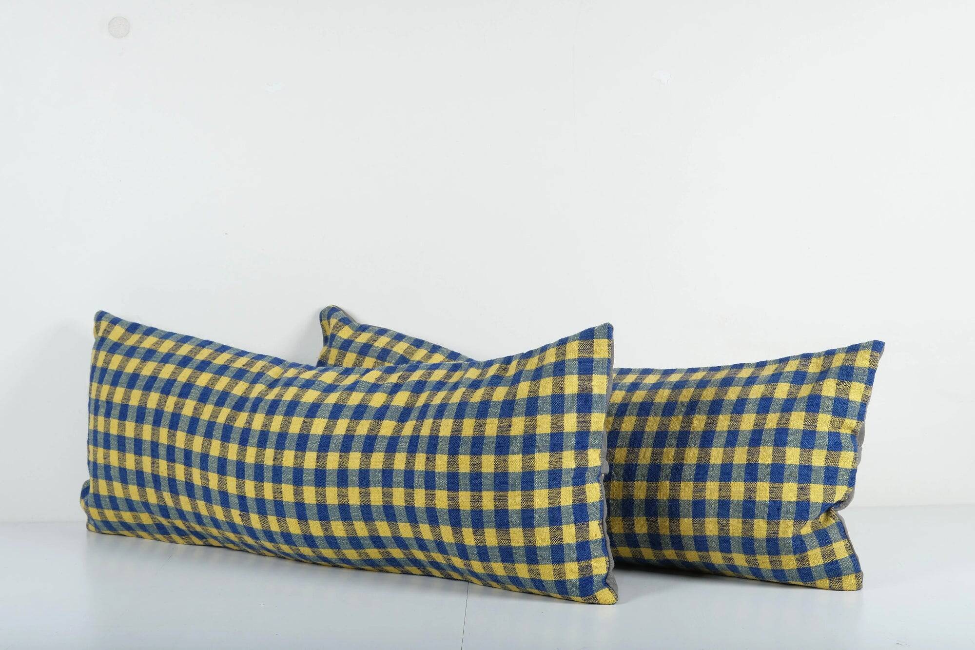 Set of 2 vintage kilim cushion covers 41x102 cm