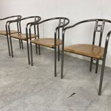 Post modern dining chairs and table, 1980s