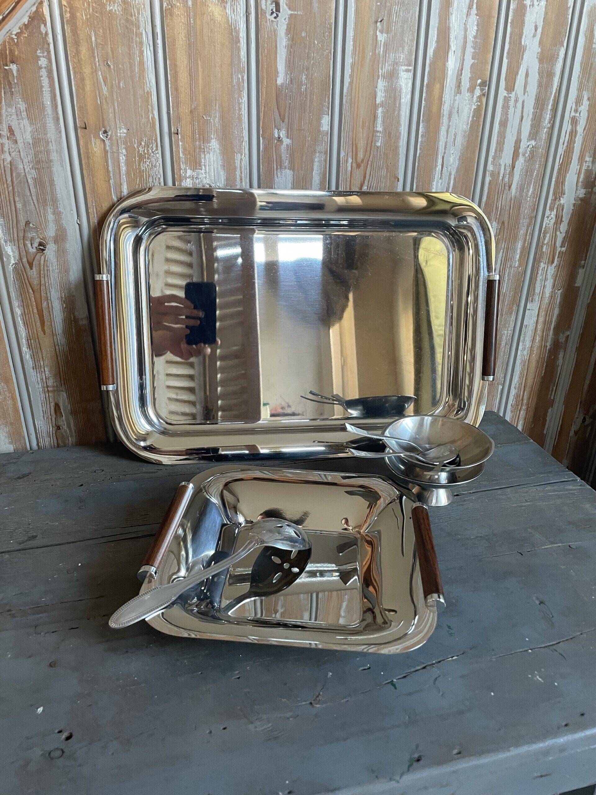 Guy Degrenne - Pair of serving trays