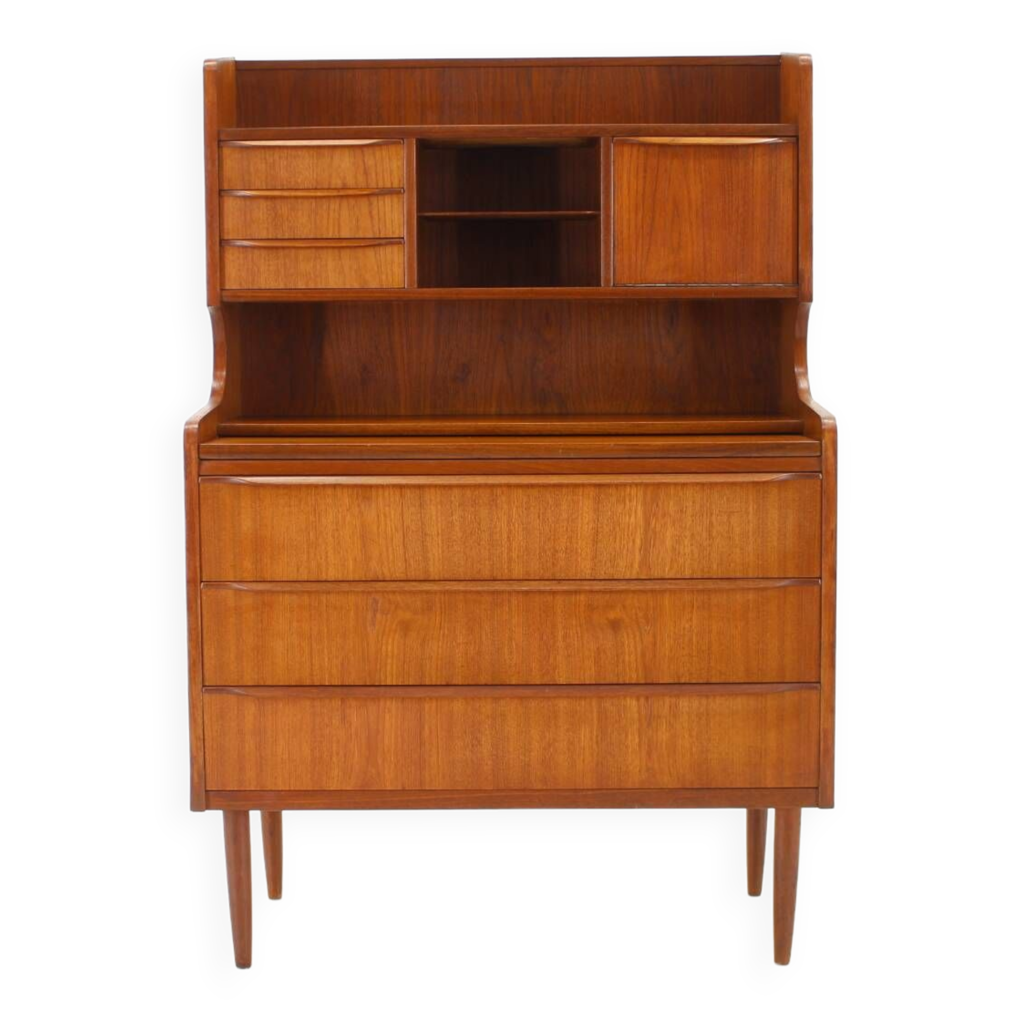 1960s danish teak writing cabinet