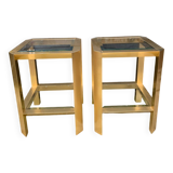 Pair of gilded brass end tables