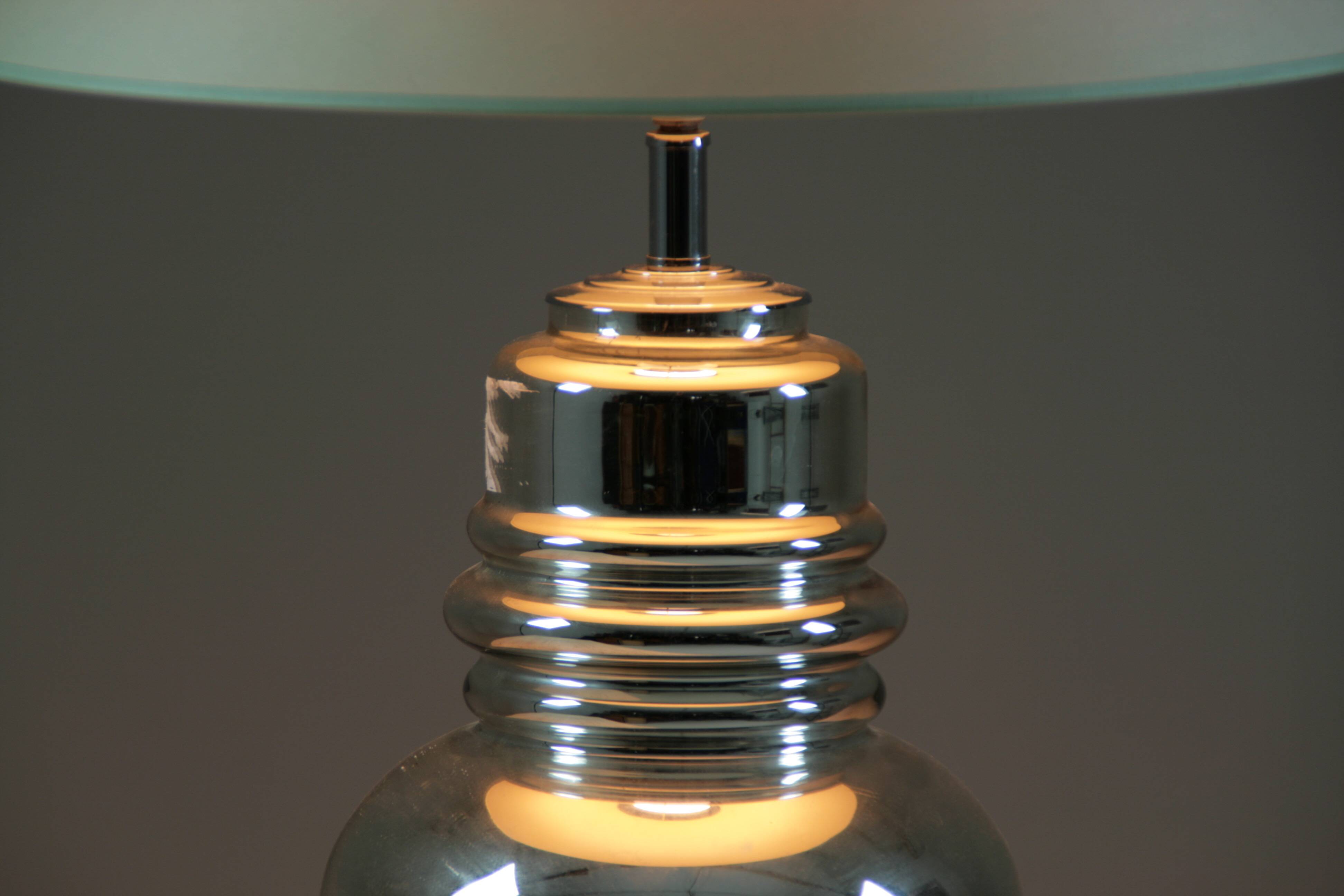 Vintage eglomisé glass lamp, 1970