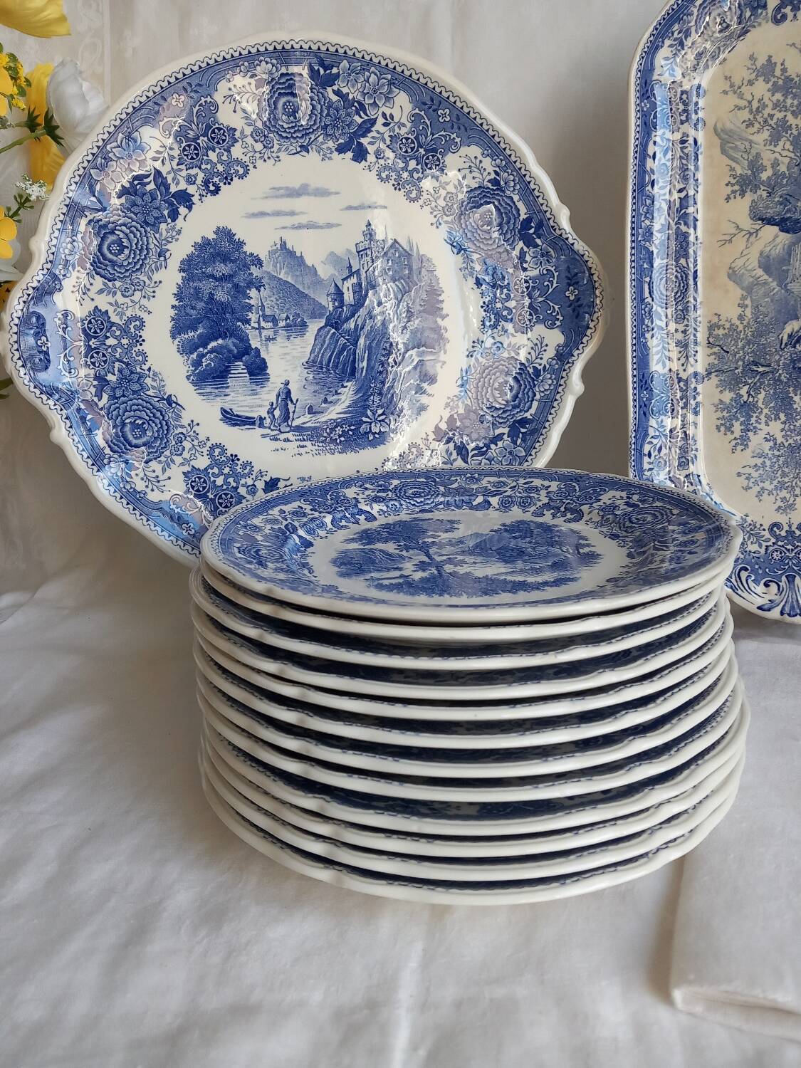 Service dessert Burgenland Villeroy & Boch – Faïence bleue – Très bon