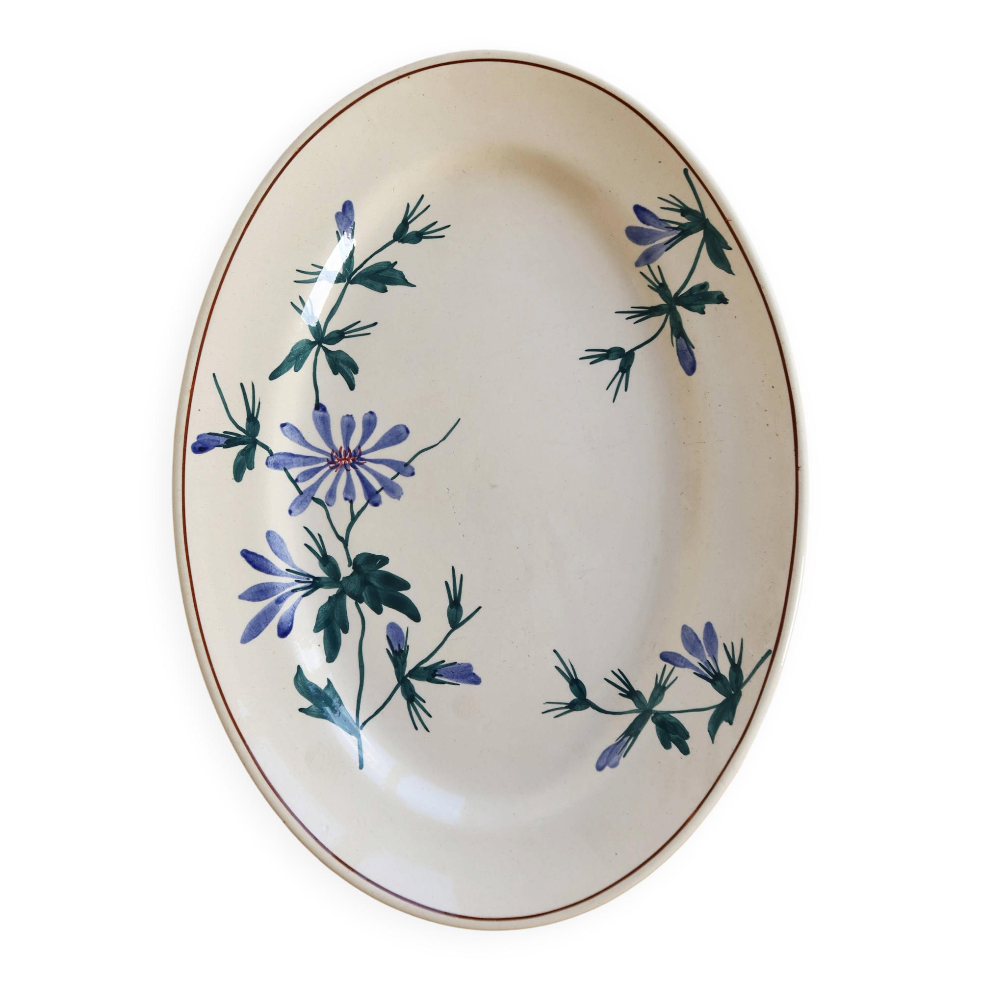 Vintage oval serving dish, Longchamp terre de fer, model Edith.