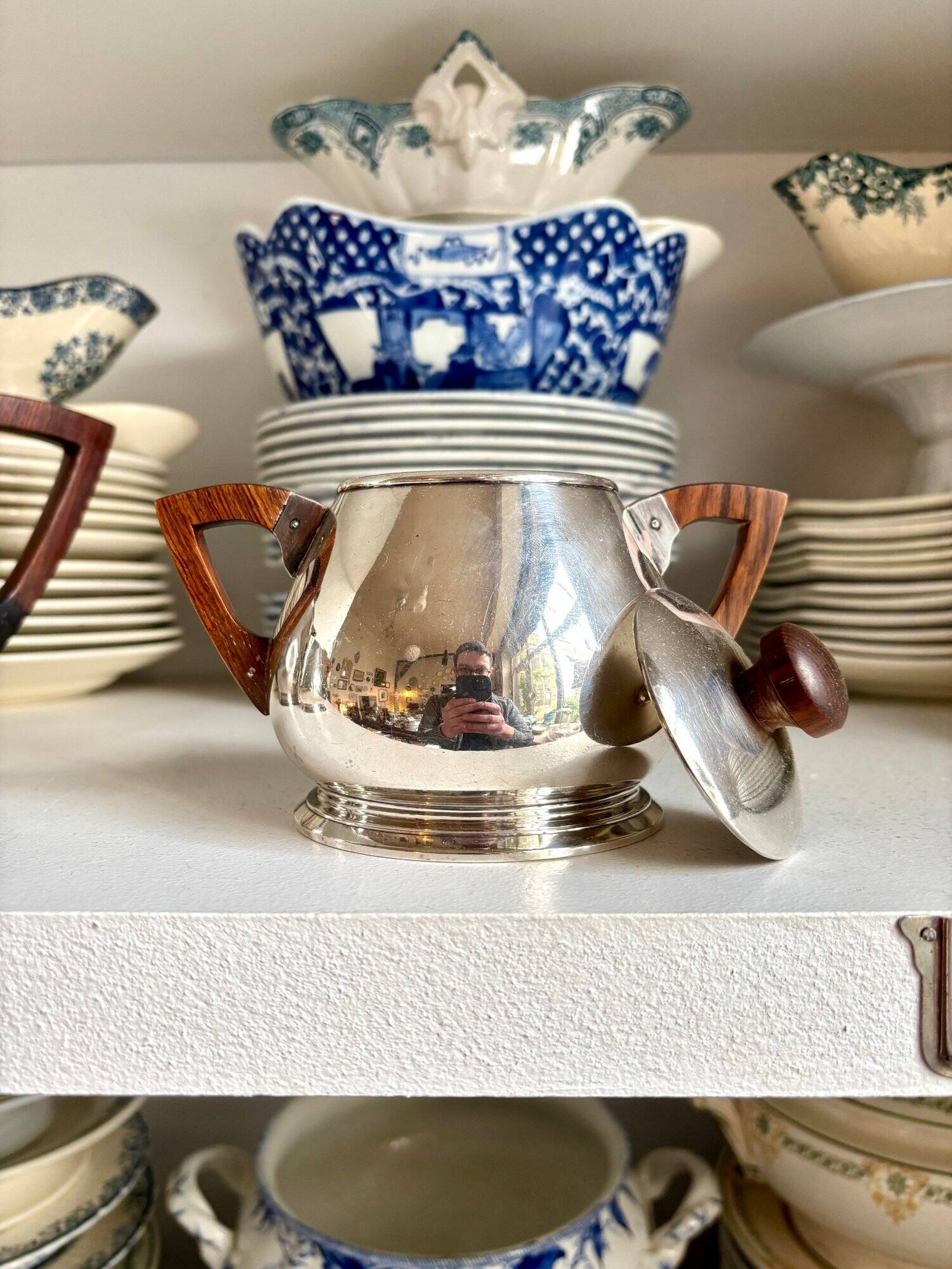 Service à café et thé 4 pièces ercuis en métal argenté, vers 1930