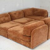 70s modular sofa, light brown velvet
