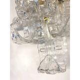 A Pair of Contemporary Transparent "Lingue" Murano Glass Wall Lamp in Barov