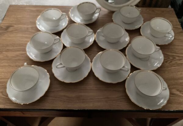 Lot de 12 tasses à café et sous tasses vintage Seltmann Weiden « Pet »