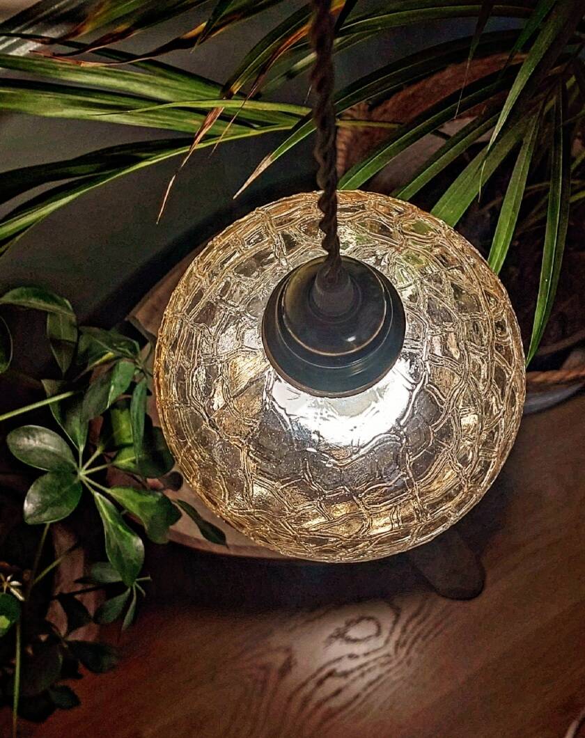 Vintage amber walking lamp