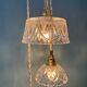 Vintage triple suspension lampshade in glass and cut crystal - collection