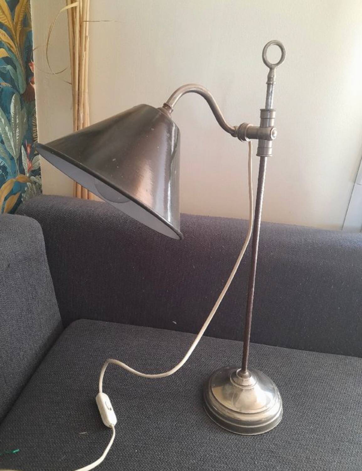 Lampe col de cygne tôle 1930/1950