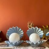 Rare pair of vintage shell lamps