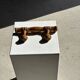 Small coat hook with two round flat button pegs in pine H8.