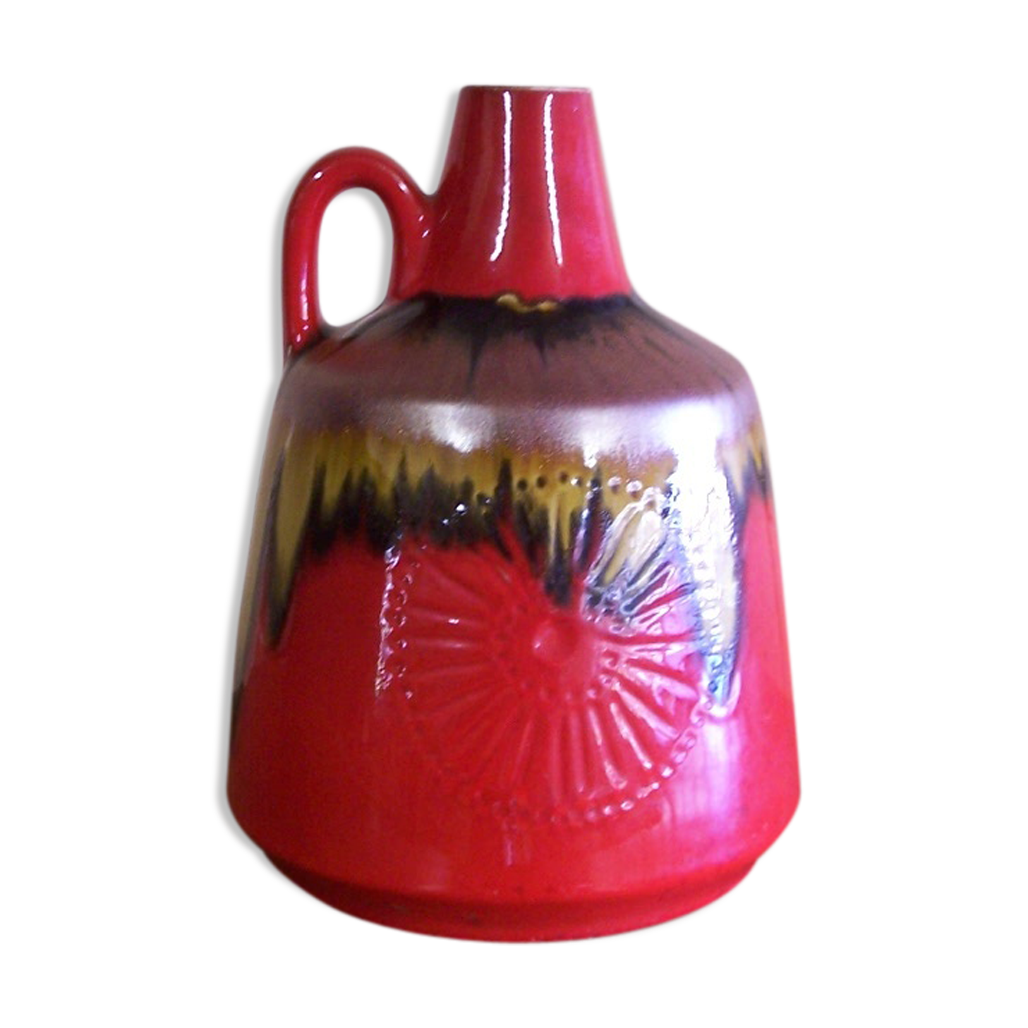 Vase ceramic multicolor, 60's