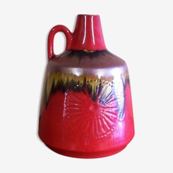 Vase en céramique multicolore, 60's