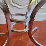 70s chrome and smoked glass dining table