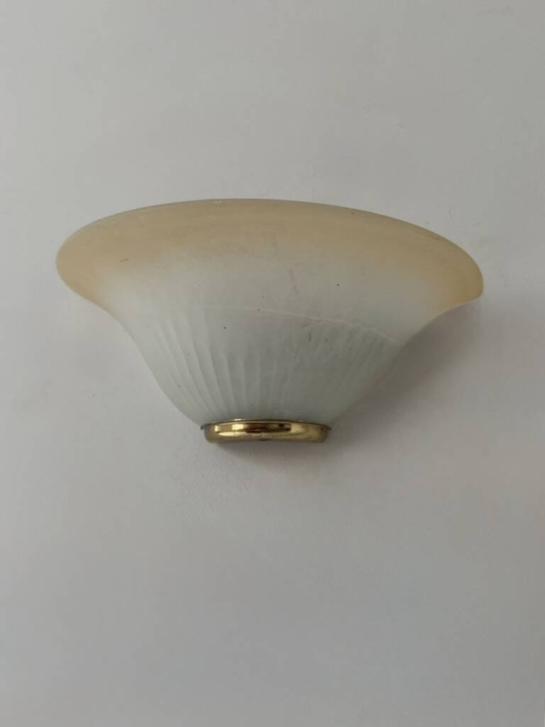 Pair of vintage speckled glass wall lights, France, 1970.