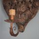 Pair of wall sconces in embossed brass with floral patterns, wall lamp, sconce.