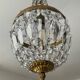 Lustre Montgolfière à pampilles de cristal et laiton