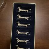 Silver dachshund knife holder