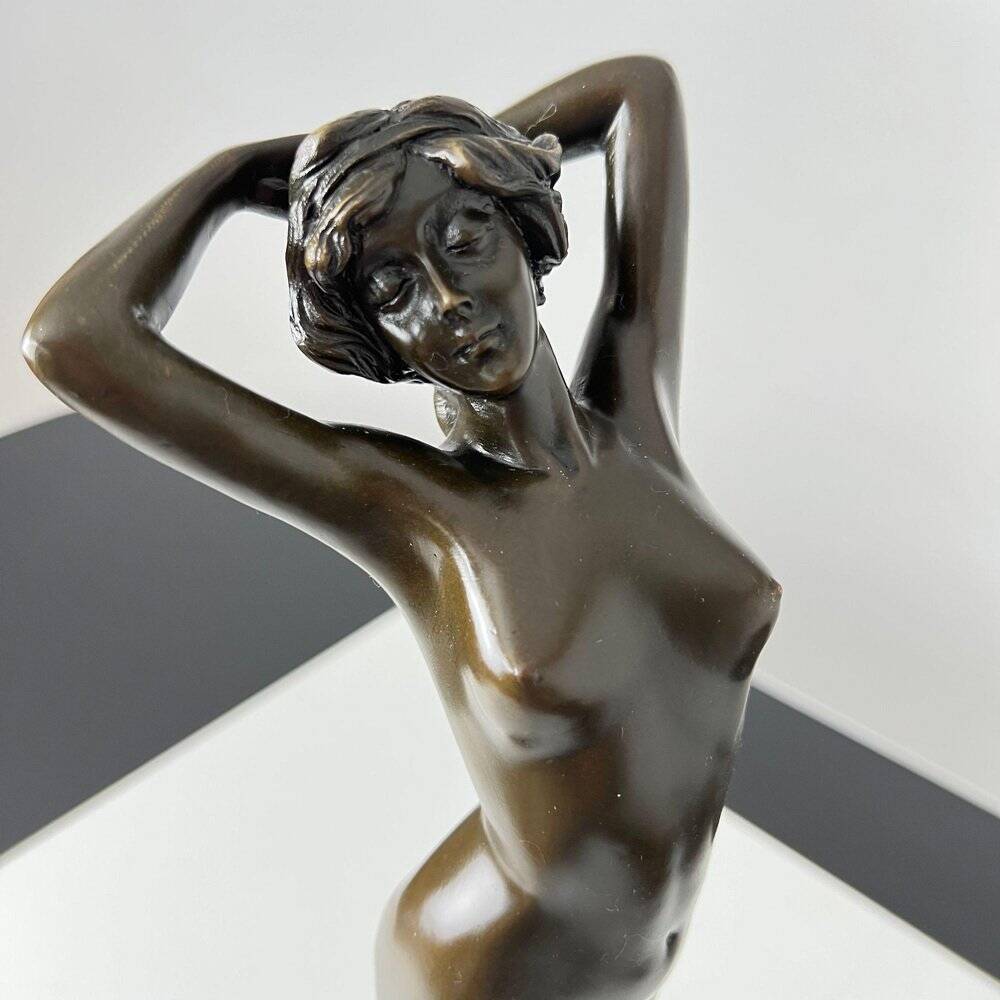 Philips, Art Deco Sculpture of a Nude Woman, 20th Century, Bronze