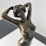 Philips, Art Deco Sculpture of a Nude Woman, 20th Century, Bronze