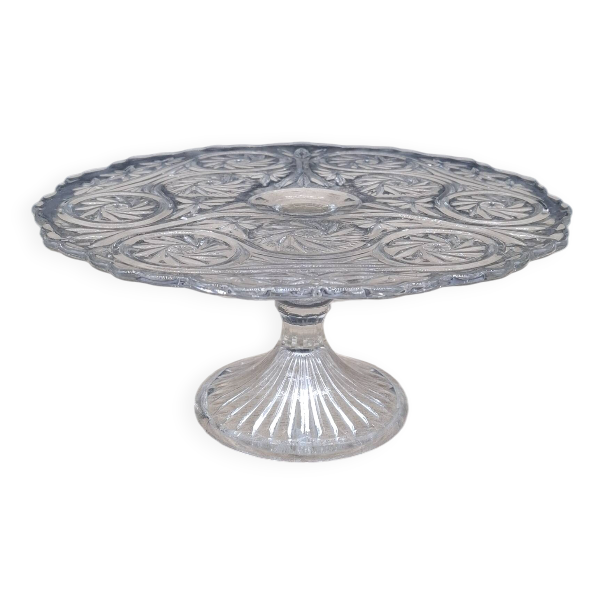 Manage transparent cake pie footed dish