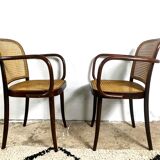 Ligna (Thonet A811), années 1930, Rotin, Vintage Set de 2