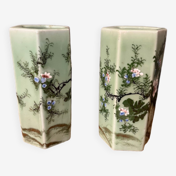 Pair of hexagonal vases