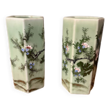 Pair of hexagonal vases