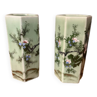 Pair of hexagonal vases
