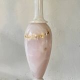 Pied de lampe en onyx rose et blanc