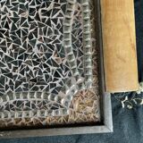 Plateau mosaïque vintage poignée bois