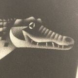 Mario avati (1921-2009), alligator, black and white, 1970