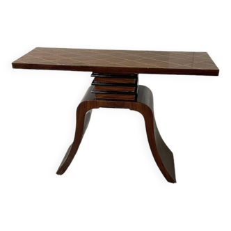 Console style art déco marqueterie acajou