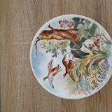 6 assiettes anciennes  sarreguemines  dv ( 1920 / 1950 ), décor " chasse "