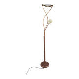 Vintage copper halogen floor lamp with braided arms