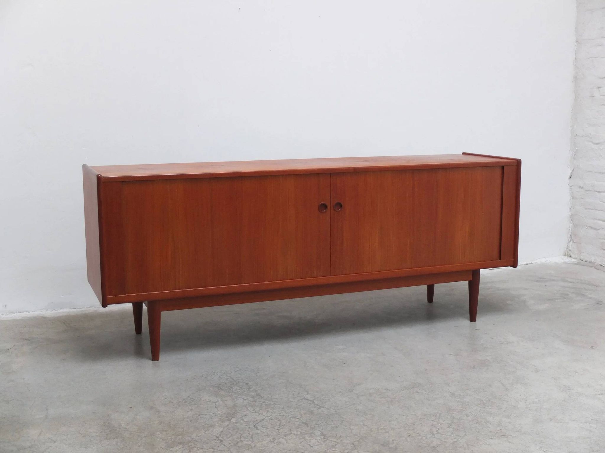 Danish teak sideboard with tambour doors, 1960s